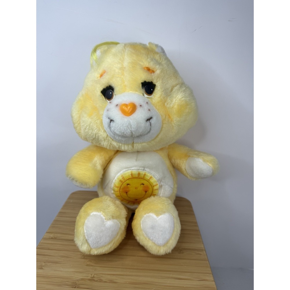 Vintage 1983 Kenner Care Bears Funshine Bear Plush 13" Sun Yellow